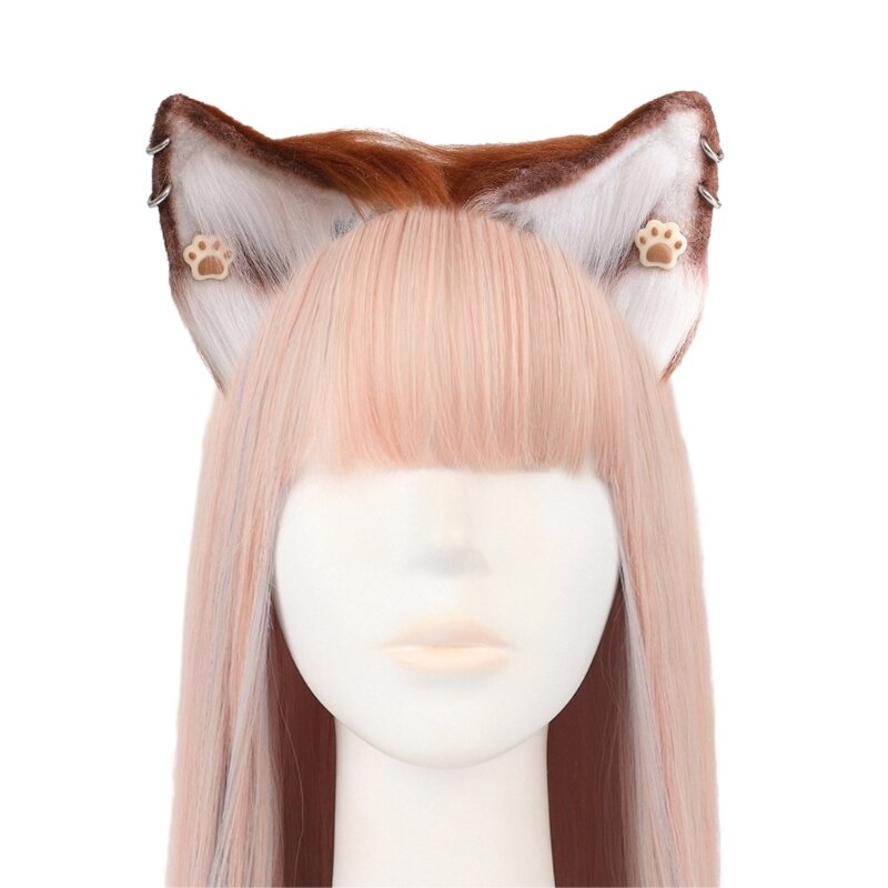 عصابة رأس على شكل قطة مع مجوهرات الأذن للفتيات الجميلات التأثيرية آذان الوحش بدلة تنكرية لحفلات الهالوين التنكرية #3