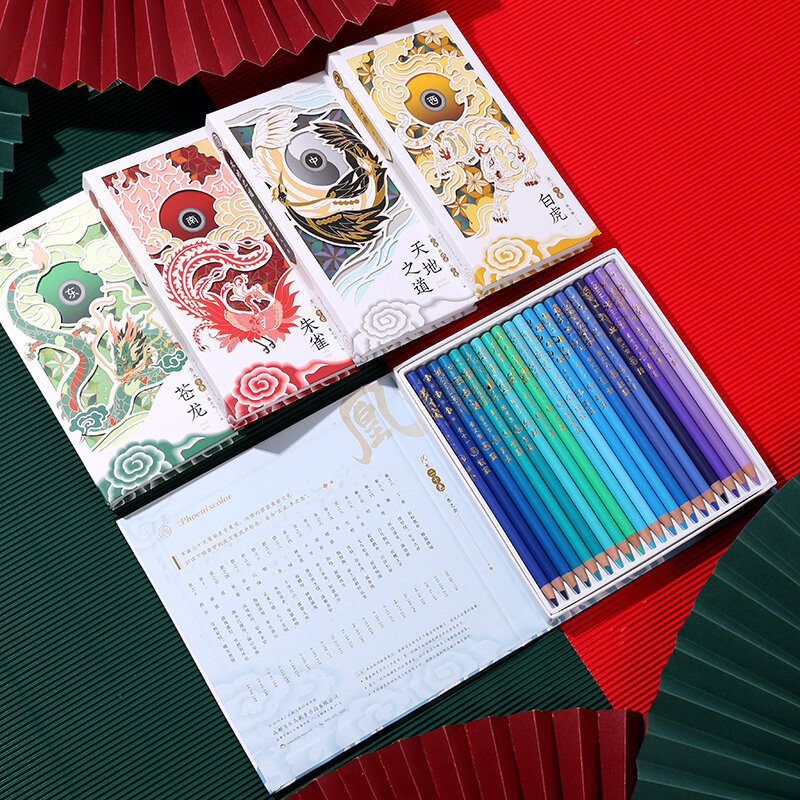 Andstal 50/100 ألوان النمط الصيني أقلام رصاص ملونة النفط المهنية رسم قلم رصاص مجموعة أقلام رصاص ملونة اللوازم المدرسية
