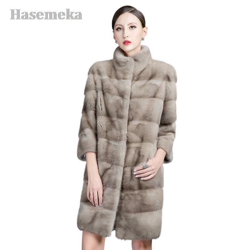 2022 New Natural Mink Fur Coats For Women Real Mink Fur Coats OutwearPark With Fur High Quality Female Warm Winter Jacket