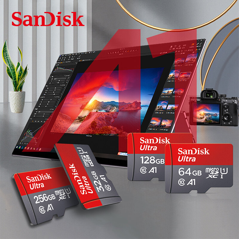 بطاقة ذاكرة Sandisk Micro SD 512 GB 100% MicroSD / TF Flash MiniCard 512 GB 150 برميل/الثانية بطاقات ذاكرة 512G A1 U1 للهاتف/الكمبيوتر/الكاميرا
