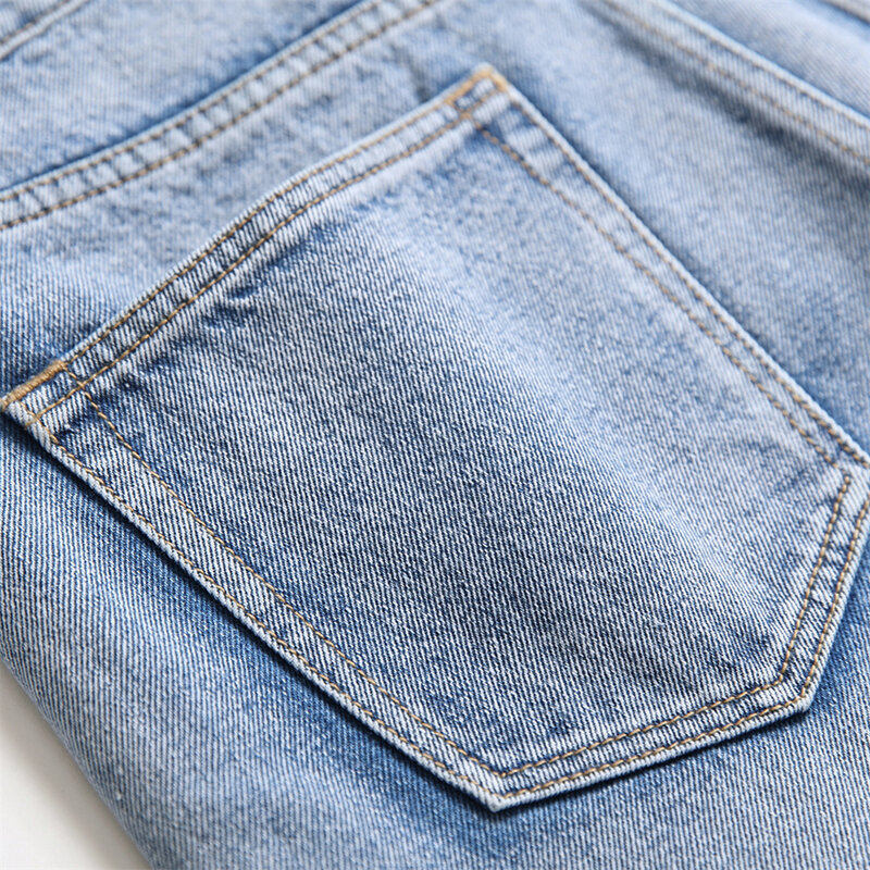 بنطلون جينز للرجال بتصميم عتيق من Streetwear بتصميم رصاصي مرن ومناسب وممزق من الجينز للرجال بنطلون جينز بتصميم عتيق غير رسمي من قماش الدنيم