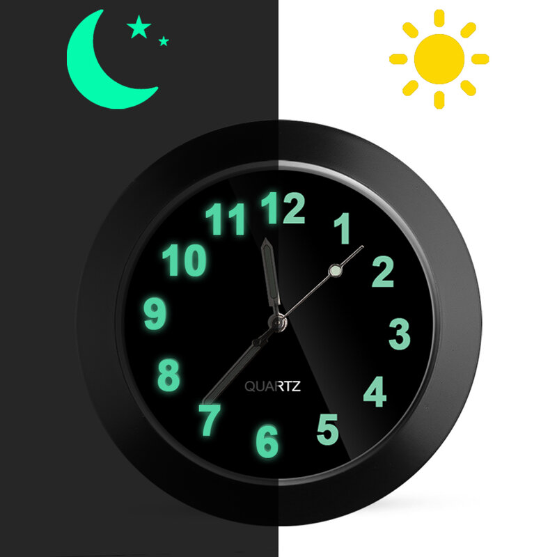ساعة صغيرة سيارة كوارتز ساعة سيارة عالمية عصا على ساعة إلكترونية لوحة القيادة noctiitech الديكور لسيارات الدفع الرباعي اكسسوارات