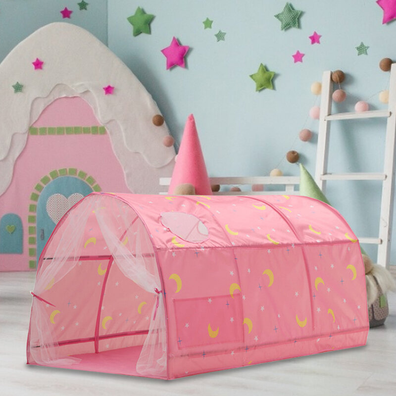 كهف خيمة للأطفال بنين بنات ستار القمر الفضاء السرير خيمة السرير المظلة الخيام الخصوصية الفضاء حجم واحد الطفل النوم السرير الخصوصية خيمة