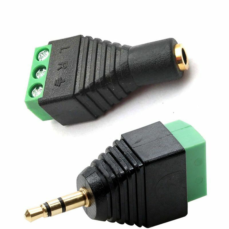1Pcs 3.5mm Jack Headphone Plug three-node Male/Female Stereo solderless connector Audio head to terminal plug
