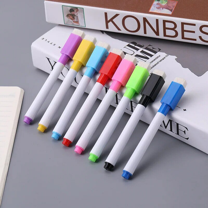 قلم تحديد متعدد الألوان 8 ألوان قابل للمسح قلم تحديد لوح أبيض زجاج للأطفال رسم مكتب اجتماع مدرسة المعلم