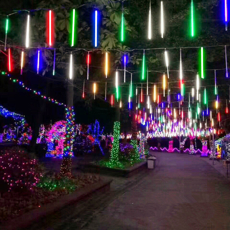 3 مجموعة نيزك دش سلسلة أضواء جارلاند شجرة عيد الميلاد زينة الشارع حديقة الستائر في الهواء الطلق ديكور المنزل السنة الجديدة نافيداد