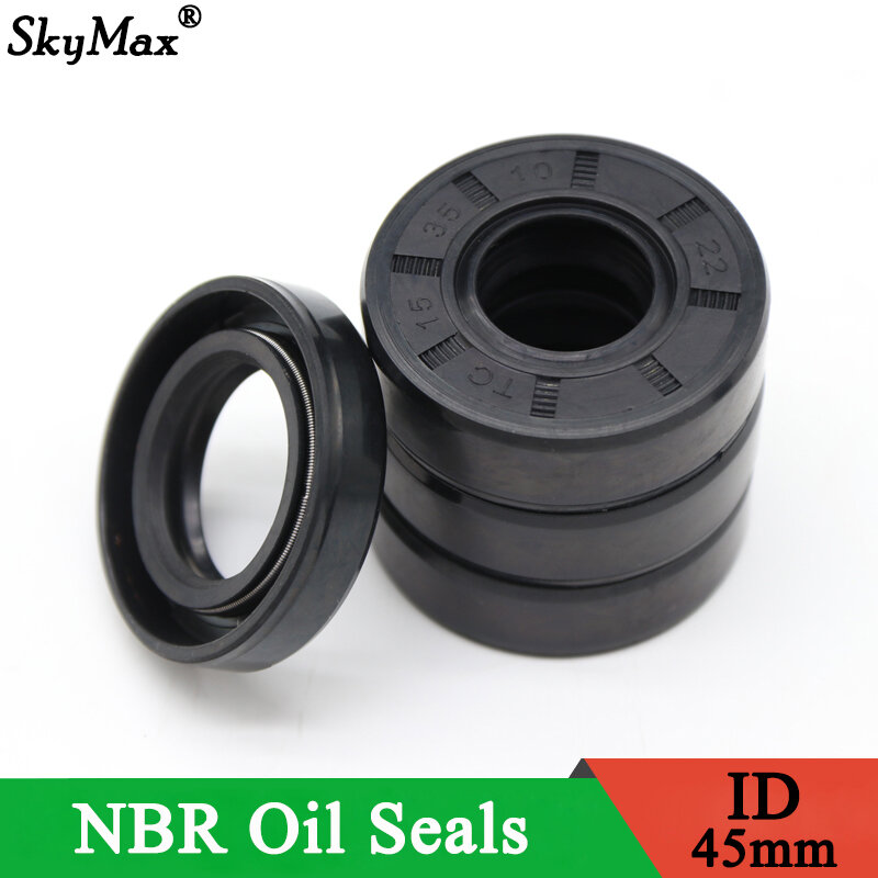 1PCS ID45mm Nitrile Rubber Shaft Oil Seal TC-45-55/56/58/60/65/68/70/72/75/78/80/82/85/90/100 * 5/7/8/10/12 Double Lip Oil Seal