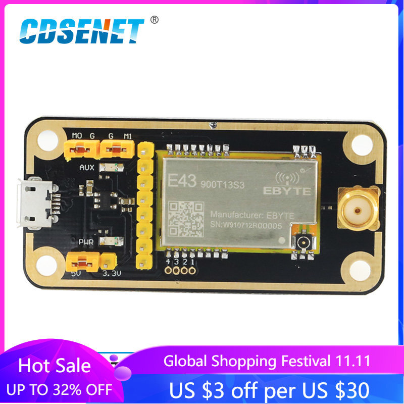 CDSENET E43-900TB-01 USB اختبار مجلس 900 ميجا هرتز 13dBm مصلحة الارصاد الجوية المنفذ التسلسلي UART ل E43-900T13S3 مثبت جهاز إرسال واستقبال