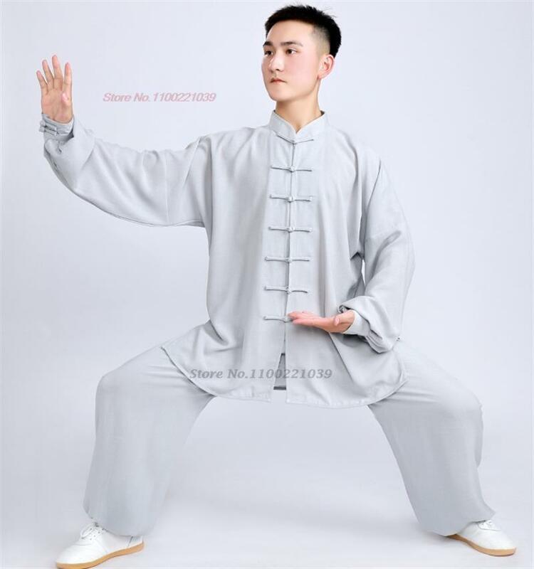 الصينية خمر فنون الدفاع عن النفس موحدة ، تاي تشي الملابس ، تنفس القطن الكتان ، وشو ممارسة الملابس ، الكونغفو مجموعة بلوزات وسراويل ، 2023 #1
