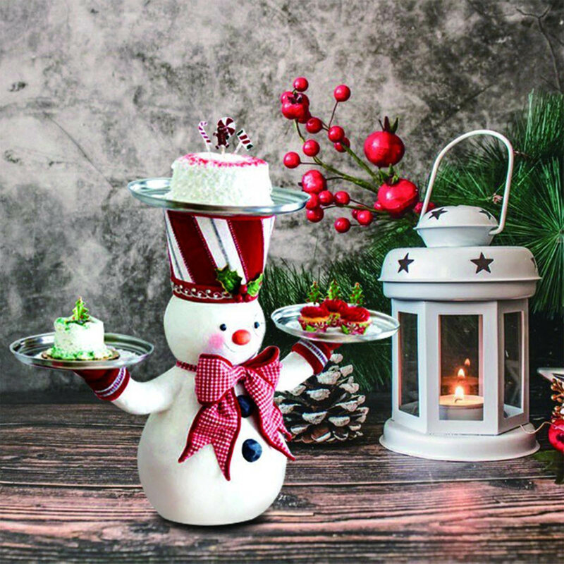 عيد الميلاد ثلج وجبة خفيفة كب كيك حامل الطرف الديكور عيد الميلاد تخدم صينية 3 أطباق قابلة لإعادة الاستخدام في فصل الشتاء لعيد الميلاد