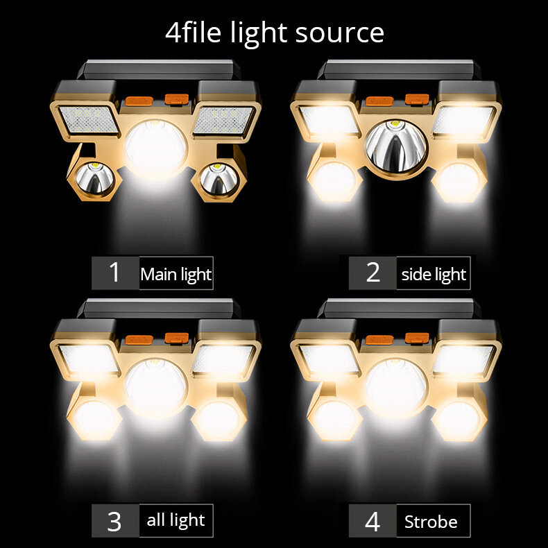 350LM COB LED كشافات مقاوم للماء USB مصباح قابل لإعادة الشحن المحمولة المصباح الشعلة للخارجية ليلة الصيد التنزه الإضاءة