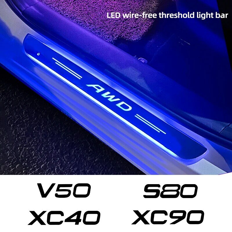 باب تخصيص مصابيح لفولفو XC90 XC60 C30 C70 XC40 V40 XC70 V70 V60 V50 S80 S40 AWD T5 سيارة لاسلكية LED ترحيب الضوء المحيط #1