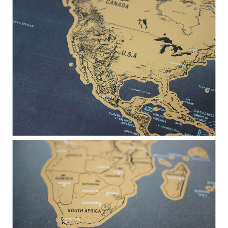 أسود خدش قبالة خريطة ديكو ديلوكس ريترو خريطة العالم الخدوش Vintage ملصق ديكورات المدرسة Wereldkaart لوازم مكتبية