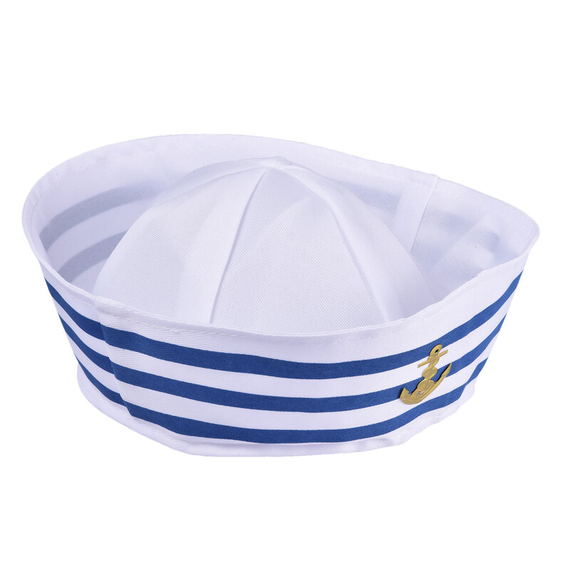 البحرية بحار قبعة زي الكابتن قبعة الأزرق مع الأبيض بحار قبعة ل زي ملحق ل هالوين زي الأطراف