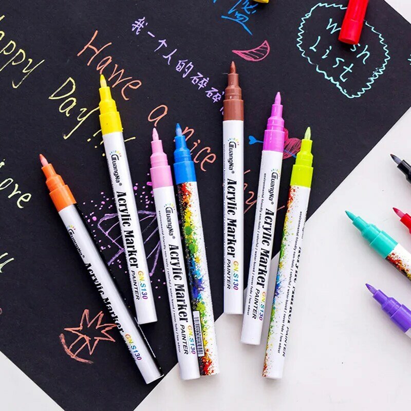 12 الألوان 2.0 مللي متر الاكريليك قلم طلاء مجموعة أقلام إمدادات فن الإبداعية لوحة يدوية متعددة الوظائف اللون الفن الكتابة على الجدران أقلام خط...