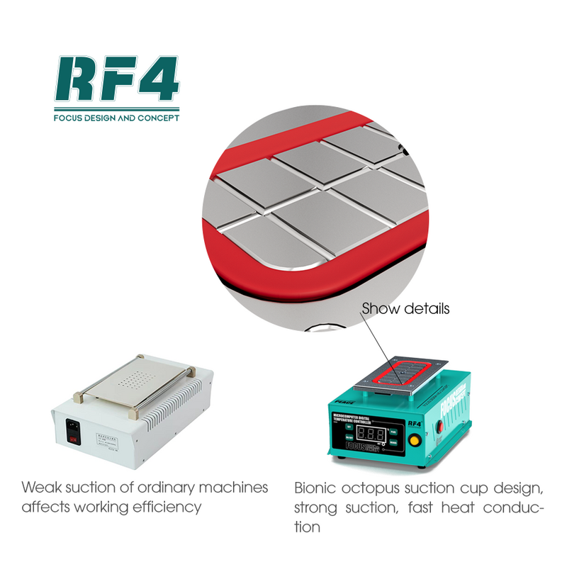 RF4 المدمج في مضخة تفريغ 7 بوصة الهاتف شاشة تعمل باللمس تفكيك أداة إصلاح LCD فاصل آلة 110/220 فولت RF-PEACE #3