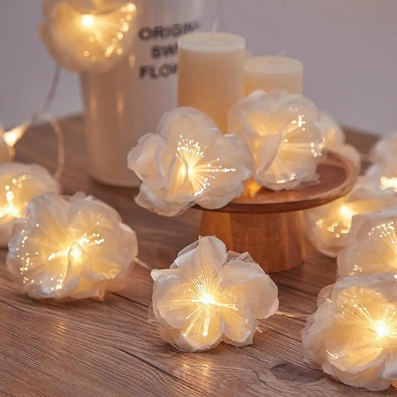 الأزهار فراشة زهرة LED ضوء سلسلة في الهواء الطلق مقاوم للماء فناء حديقة فالاينوبسيس الزفاف بطارية سلسلة الديكور Lig O5C9
