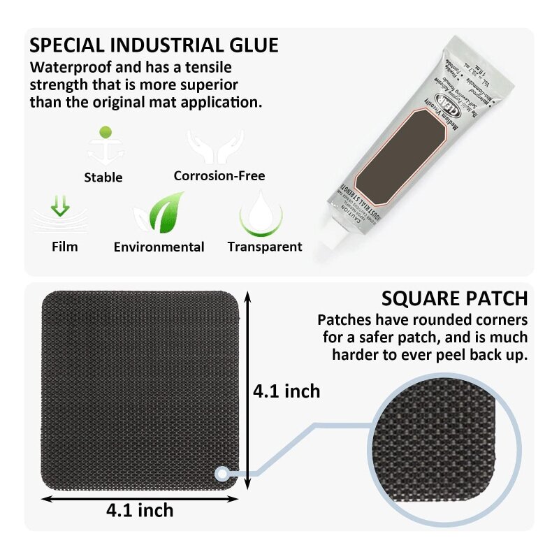Glue On Air Bed Patch Repair Kit Glue On Patch with Scraper Gloves Tear Or Hole 55KD