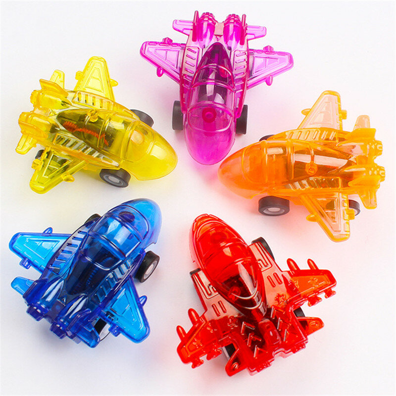 10PCS Candy Color Transparent Pull Back Airplane Model Kids Birthday Party Gifts Pinata Fillers  Boys Toys #1