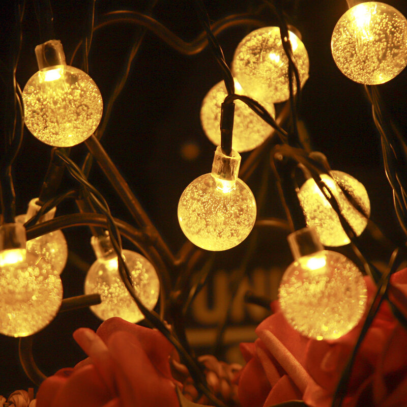 LED ضوء سلسلة الشمسية الجنية أضواء في الهواء الطلق حديقة الزفاف الديكور مصباح IP65 للماء الطوق عيد الميلاد ضوء