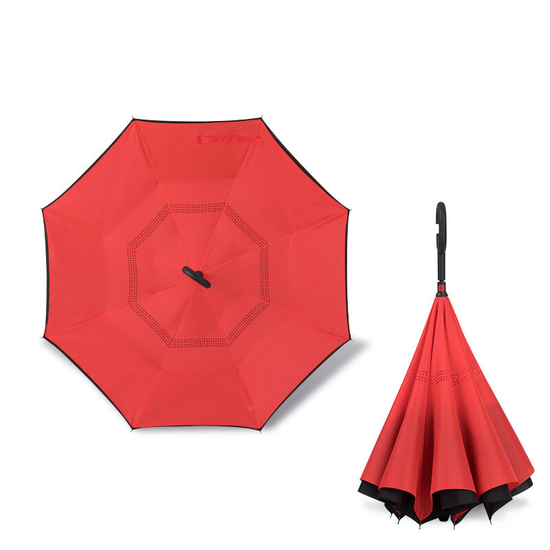 2021 للطي طويل عرقوب طبقة مزدوجة مظلة مقلوبة يندبروف عكس C-هوك الذكور مظلة غولف عكس المظلات للسيارة