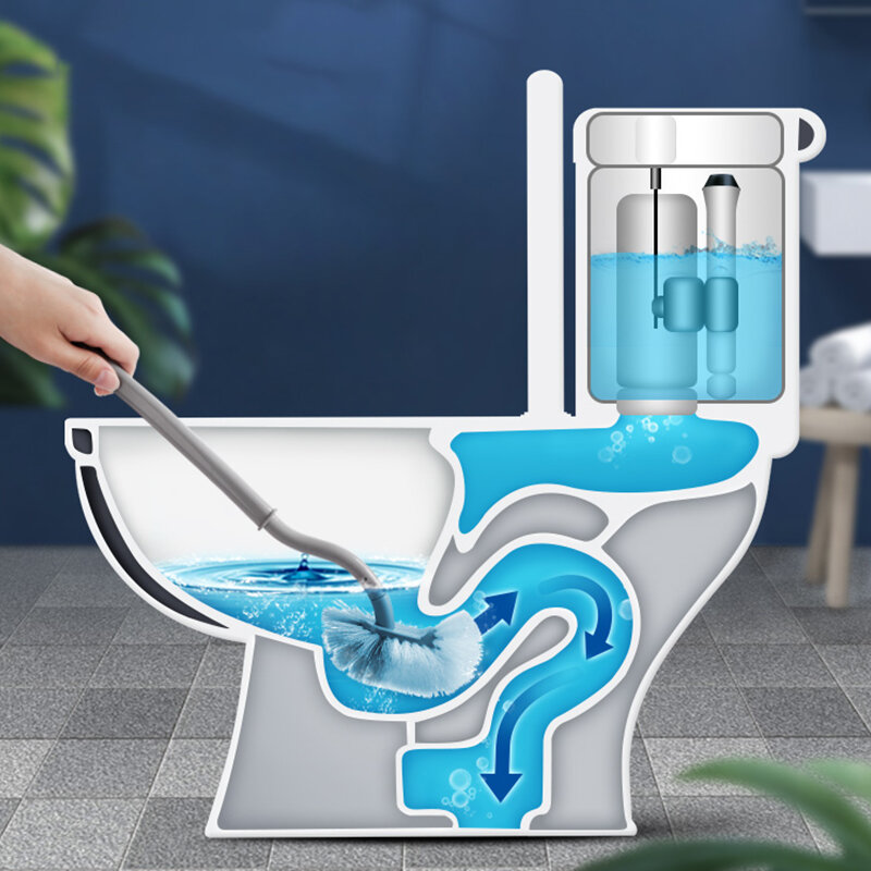 المنزل الحمام المحمولة منحني مقبض طويل فرشاة المرحاض فرشاة لينة S-شكل الكوع سهلة لتنظيف الزاوية فرشاة التنظيف العميق