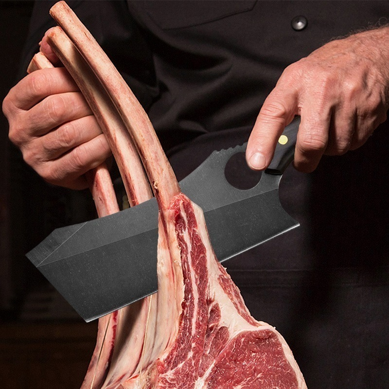 سكين مطبخ ياباني مزورة سكين 7CR17 مصنوع يدويًا من الفولاذ المقاوم للصدأ سكين تقطيع سكين الشيف الصيني مع غطاء