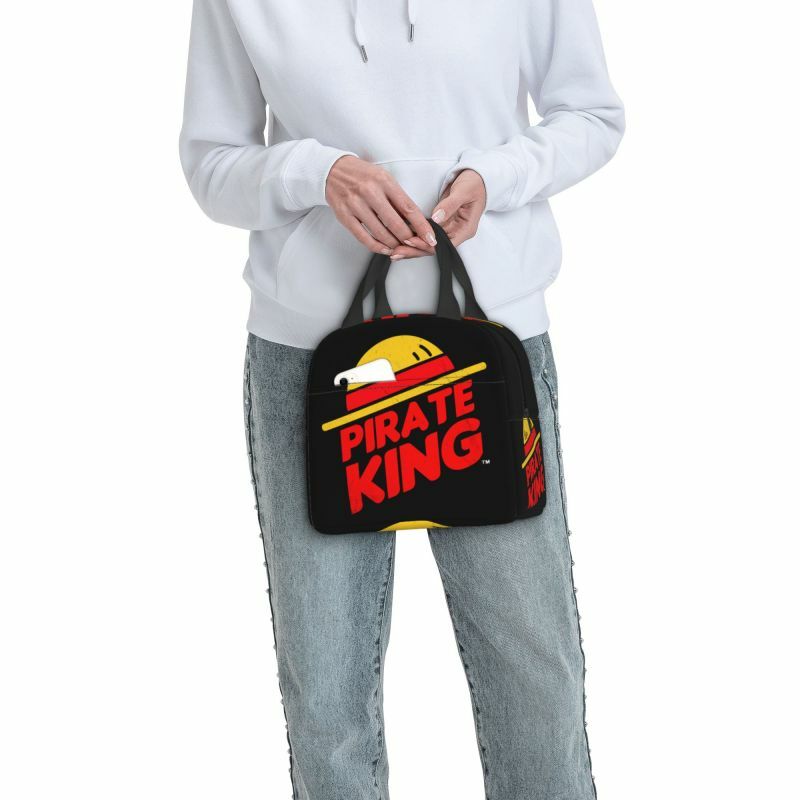 القراصنة الملك معزول حقيبة الغداء للنساء مانعة للتسرب قطعة واحدة لوفي برودة الحرارية حقيبة غداء أطفال مدرسة الأطفال