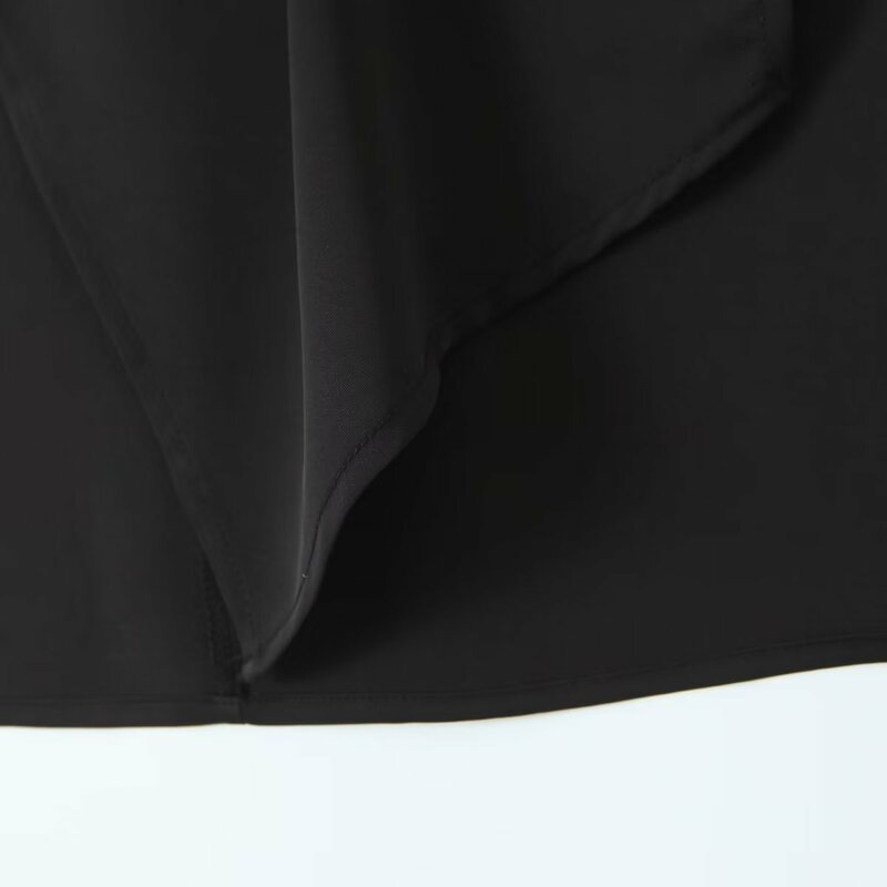 فستان سيدات صيفي غير منتظم بتصميم جديد موضة 2023 بتصميم كلاسيكي أسود بخصر عالٍ وسحّاب غير متماثل جونلات سيدات غير رسمية أنيقة