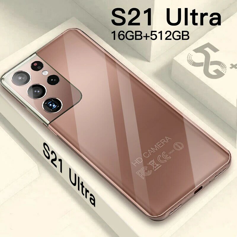 Smartphones 16G 512GB Global Version Andriod S21 Ultra Mobile Phones Celulares 6800mAh 7.3 inch Dual Sim 5G Unlocked Smart Phone