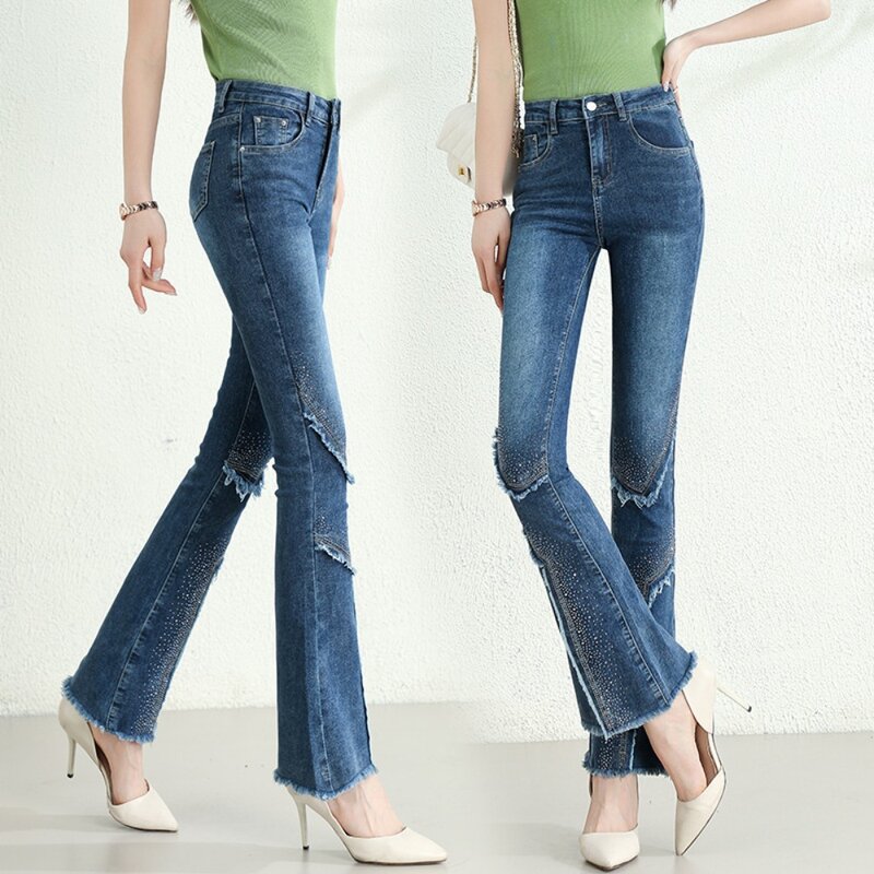 جينز عالي الخصر نحيف للنساء ، بناطيل صغيرة ، ملابس عصرية متعددة الاستخدامات ، Y2K ، جديد ، ربيع وصيف ، 2023 #4