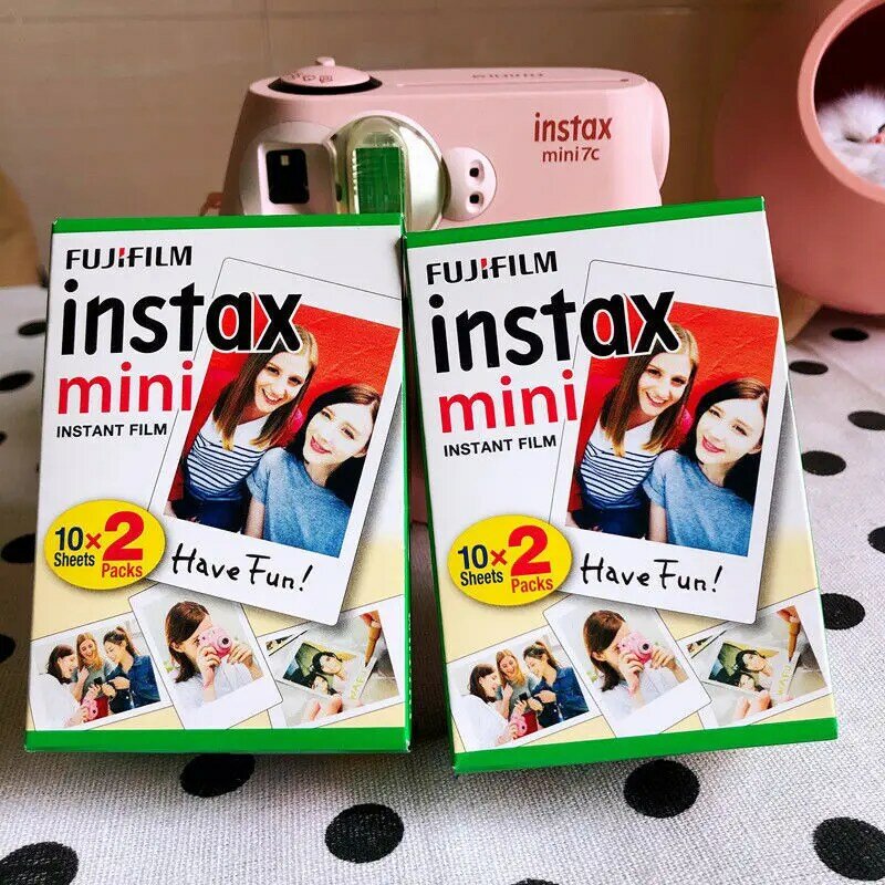 3 بوصة كاميرا محمولة صغيرة فورية 20 ورقة صور ورقة لحقيبة Instax غطاء أسود أبيض الزخرفية الأفلام الذكية