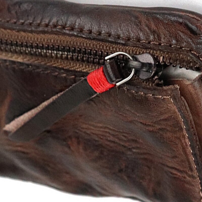 2X Vintage الرجال جلد طبيعي صغير محفظة نسائية للعملات المعدنية بطاقة محفظة بحامل بطاقات مخلب الذكور قصيرة سستة صغيرة تغيير حقيبة #5