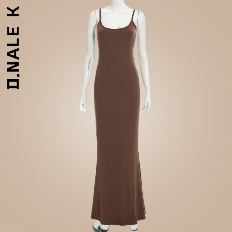 D.Nale K فستان نسائي جديد بحزام بدون ظهر طويل ماكسي فساتين حفلات كورية شعبية فساتين أنيقة للنساء