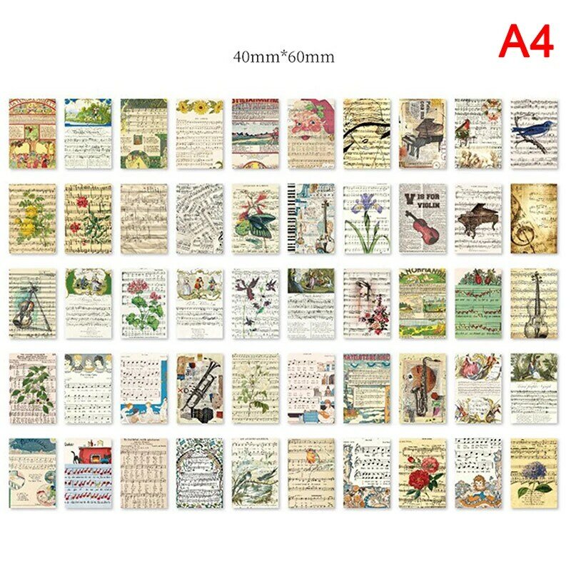 50 قطعة/الوحدة Botanical النباتية ملصق كتاب Literary صحيفة بيل حساب اليد ملصقات القرطاسية الزخرفية