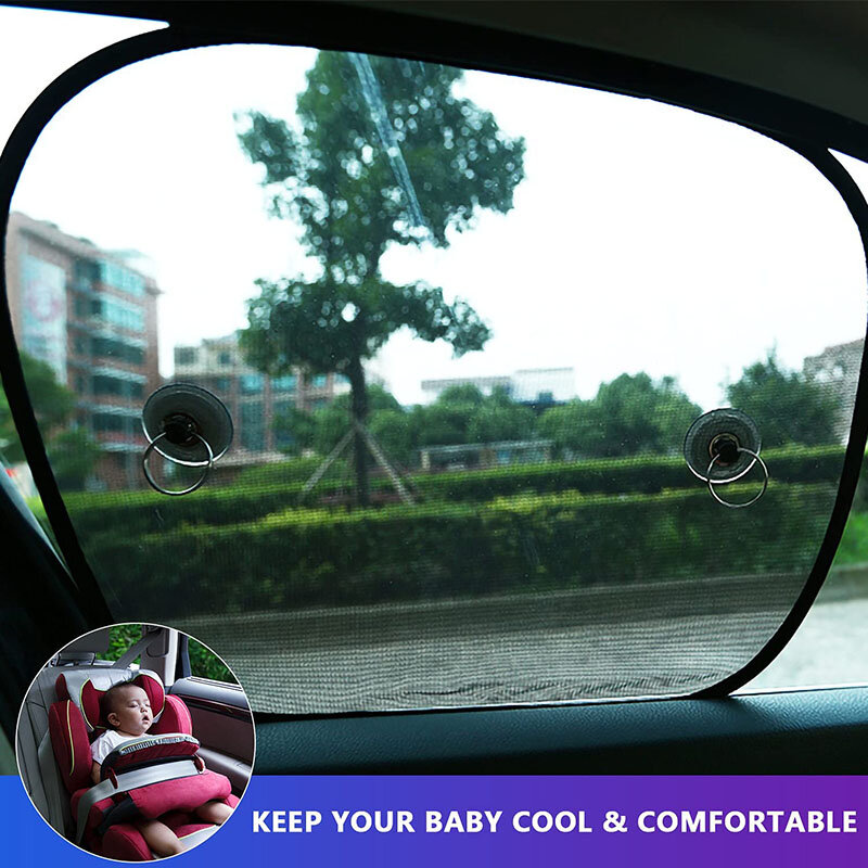 2 قطعة سيارة الشمس الظل UV حماية نافذة السيارة ظلة شبكة نافذة جانبية غطاء سيارة الستار الشمس قناع للسيارة RV جذع السفر التموين #1