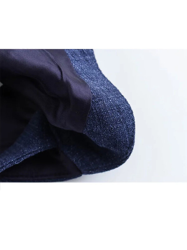 HH TRAF-بدلة نسائية بدون أكمام على شكل حرف v بدون أكمام ، بنطلون عالي الخصر واسع الساق ، صدرية ضيقة غير رسمية مع جيوب ، موضة خريف #5