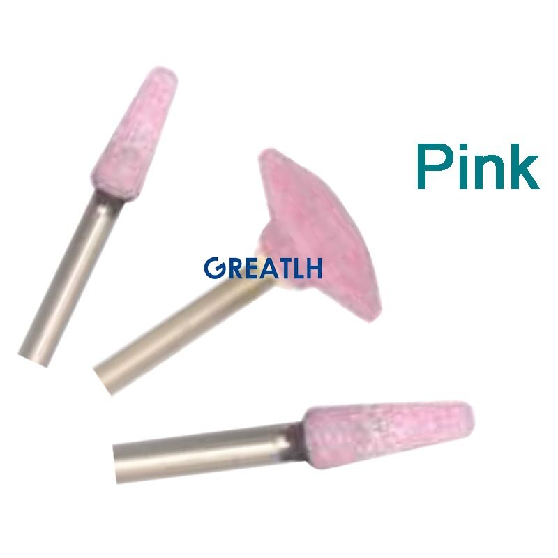 سبيكة معدنية تلميع الأسنان الأزيز ، الحجر الوردي ، أدوات مختبر الأسنان ، 100 قطعة/المجموعة #3