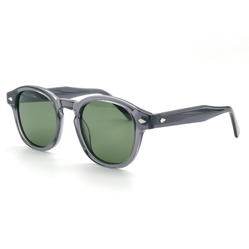 الرجال السيدات جوني ديب Lemtosh الاستقطاب النظارات الشمسية الفاخرة العلامة التجارية خمر خلات إطار حافظة جلدية عالية الجودة