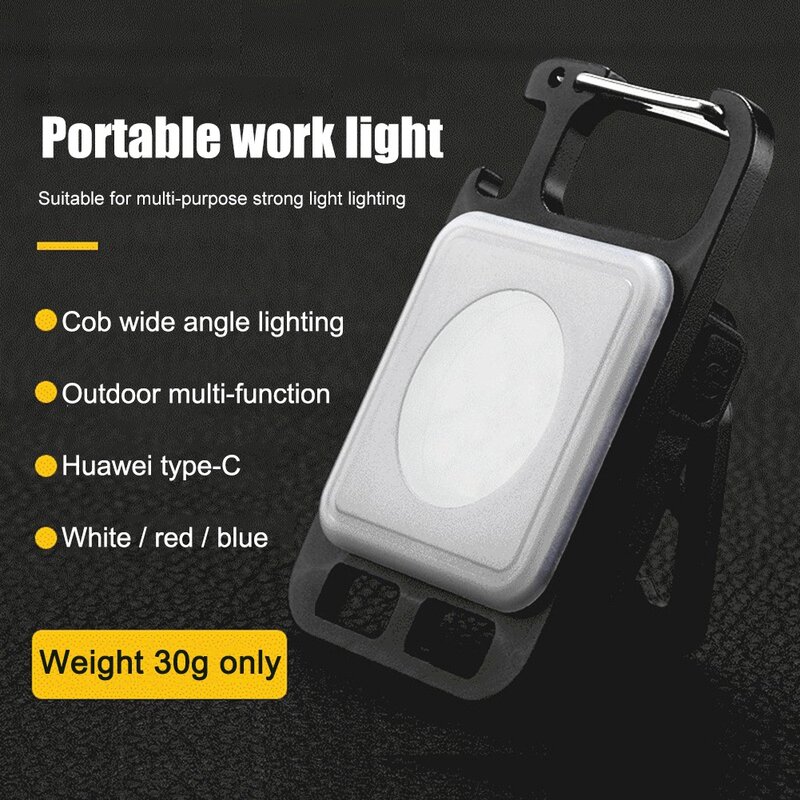 متعددة الوظائف USB صغير جيب مصباح يدوي قابلة للشحن مصباح يدوي COB ضوء العمل LED سلاسل المفاتيح للتخييم في الهواء الطلق الصيد