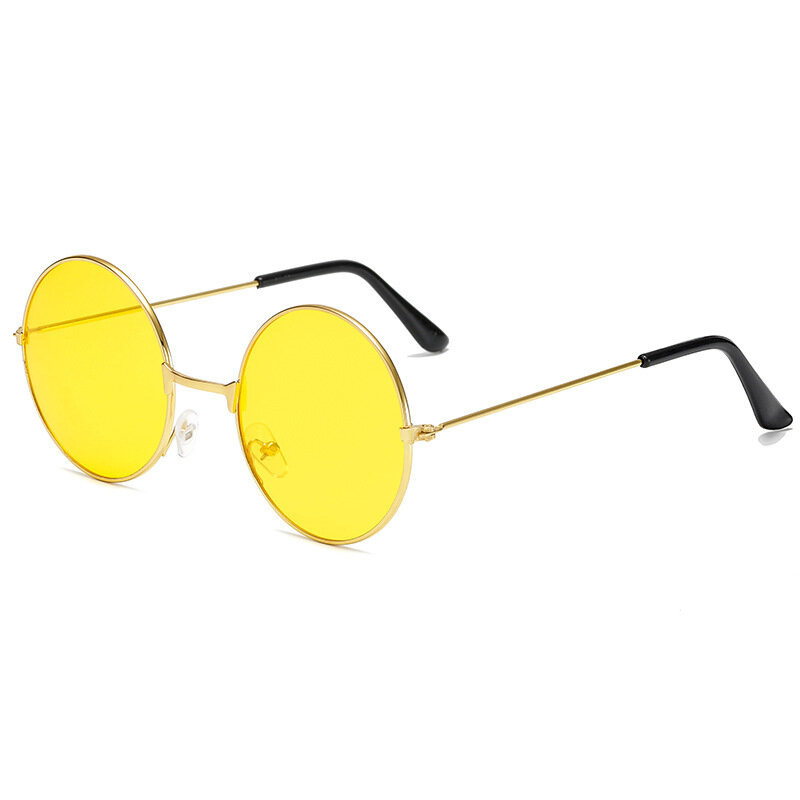 موضة خمر النظارات الشمسية المستديرة النساء UV400 نظارات شمسية ملونة مستديرة الإطار نظارات الإناث الذكور مرآة معدنية Oculos دي سول