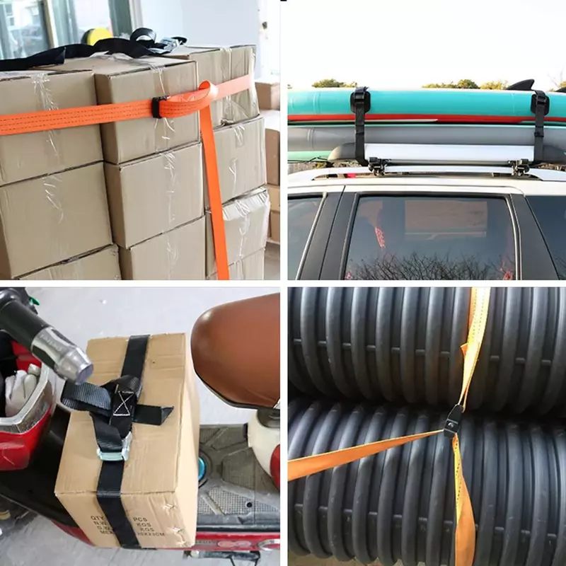 2M Buckle Tie-Down Belt Cargo Straps For Car Motorcycle Bike Belt  Trailer Management, Bungees High-density Weaving Durable