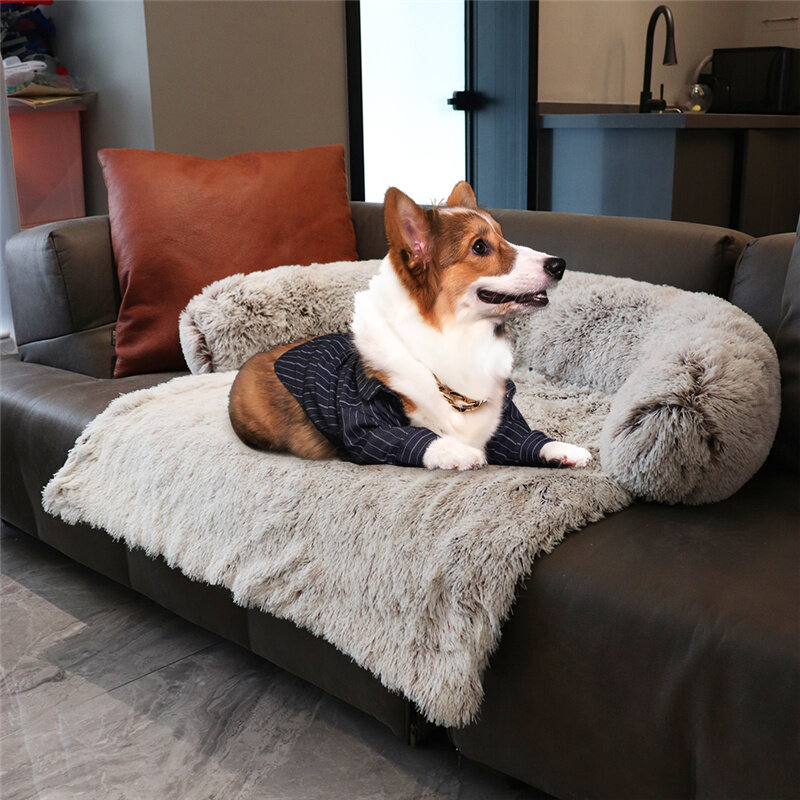 الشتاء أفخم سرير كلب دافئ سرير للقطط وسادة غطاء قابل للإزالة الكلاب السرير مع سستة قابل للغسل الكلب وسادة أريكة السرير جرو حصيرة لكلب كبير