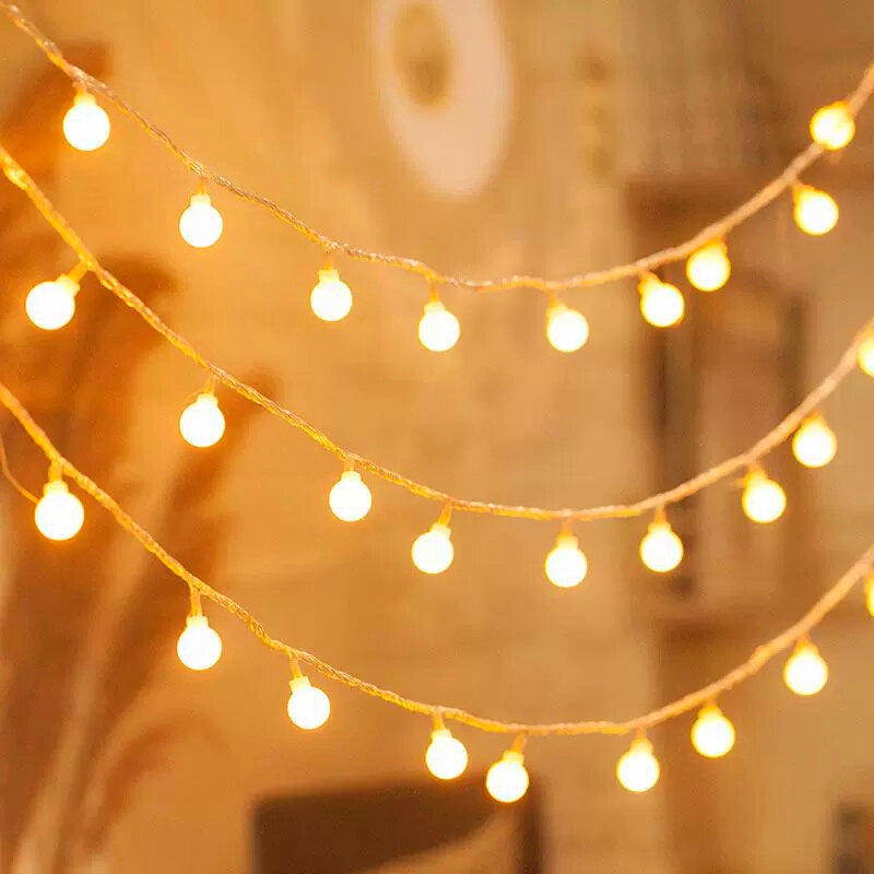 10 متر الكرة LED سلسلة ضوء في الهواء الطلق الكرة سلسلة ضوء جارلاند مصباح لمبة الجنية ضوء حفل زفاف المنزل حديقة عيد الميلاد الديكور