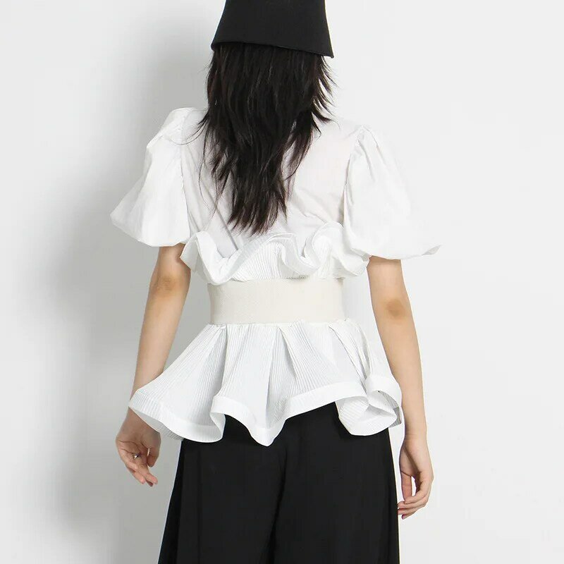 بلوزات أنيقة فاخرة مصمم المرأة قمصان أنيقة للإناث ملابس طويلة الأكمام بلايز صيف 2022 ملابس مكتب الستر الكورية