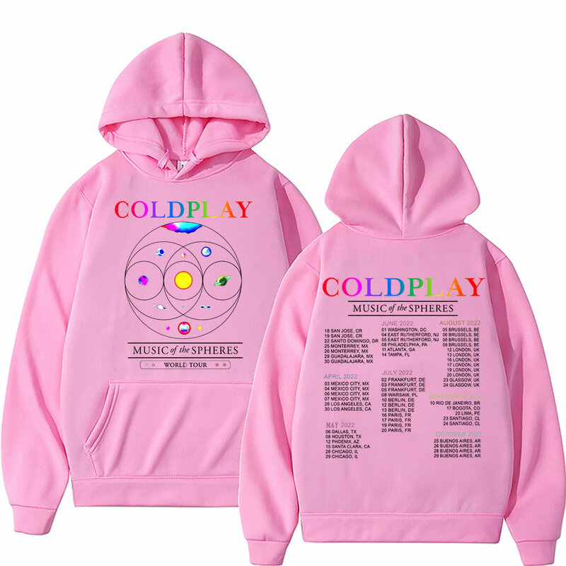 Coldplay Music of The Spheres Tour Hoodie Rock Band Hip Hop Men Women Oversized Hoodies Cotton Tops Man Fashion Loose Streetwear