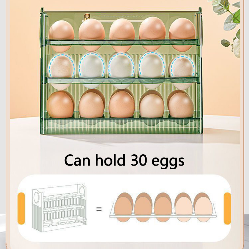 3 الطبقة البيض حامل المطبخ الوجه نوع البيض تخزين الرف ل الثلاجة المنظم صندوق شفاف الثلاجة البيض صينية الحاويات #2