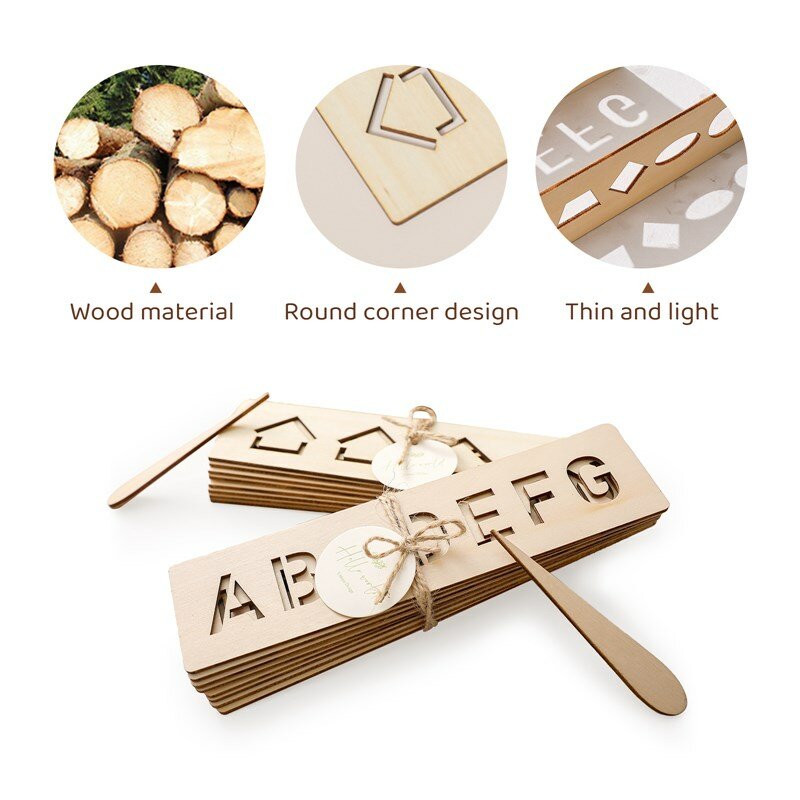Montessori Children Wooden Early Educational Toy Learning Word Spelling Letter Number Groove Practice Board Pen Control Training