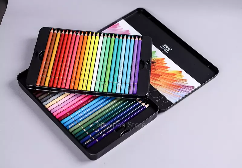 مجموعة أقلام رصاص ملونة احترافية من NYONI 24/36/48/72/120 لون N8520 زيتية مستوية للرسم على مستوى الفنان مستلزمات لوحة فنية للمدرسة