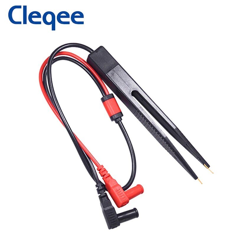 Cleqee P1510 SMD Chip Component Multimeter Test Hook Clips Tweezers Lead LCR Testing Tool Tester Meter Pen Probe 4mm Banana Plug